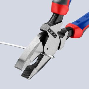 KNIPEX 09 12 240 SB Kraft-Kombizange "Linemans Pliers" amerikanisches Modell mit Comfort-Griffen schwarz atramentiert 240 mm