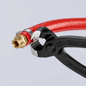 KNIPEX 10 98 I220 Ohrklemmenzange mit Kunststoff überzogen schwarz atramentiert 220 mm
