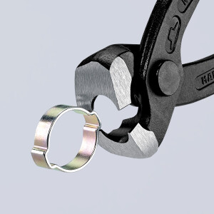 KNIPEX 10 99 I220 Ohrklemmenzange mit Kunststoff überzogen schwarz atramentiert 220 mm