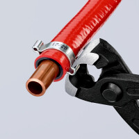 KNIPEX 10 99 I220 Ohrklemmenzange mit Kunststoff überzogen schwarz atramentiert 220 mm
