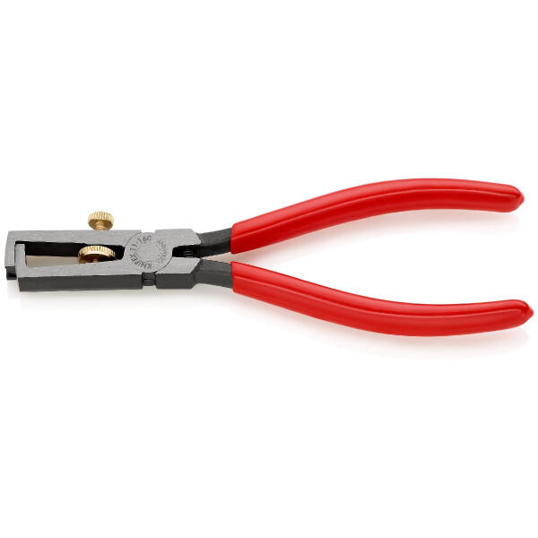 KNIPEX 11 01 160 Abisolierzange mit Öffnungsfeder, universal mit Kunststoff überzogen schwarz atramentiert 160 mm