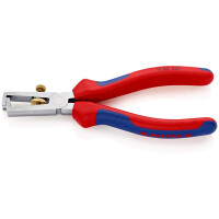 KNIPEX 11 05 160 Abisolierzange mit Öffnungsfeder, universal mit Mehrkomponenten-Hüllen verchromt 160 mm
