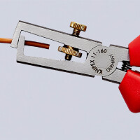 KNIPEX 11 05 160 Abisolierzange mit Öffnungsfeder, universal mit Mehrkomponenten-Hüllen verchromt 160 mm