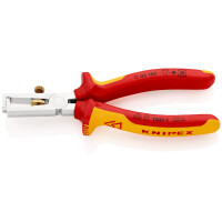 KNIPEX 11 06 160 Abisolierzange mit Öffnungsfeder, universal isoliert mit Mehrkomponenten-Hüllen, VDE-geprüft verchromt 160 mm