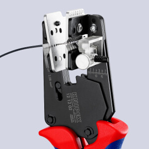 KNIPEX 12 12 02 Präzisions-Abisolierzange mit Formmessern mit Mehrkomponenten-Hüllen brüniert 195 mm