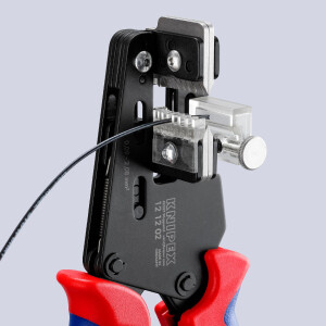 KNIPEX 12 12 02 Präzisions-Abisolierzange mit Formmessern mit Mehrkomponenten-Hüllen brüniert 195 mm