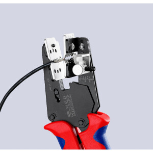 KNIPEX 12 12 10 Präzisions-Abisolierzange mit Formmessern mit Mehrkomponenten-Hüllen brüniert 195 mm