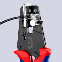 KNIPEX 12 12 10 Präzisions-Abisolierzange mit Formmessern mit Mehrkomponenten-Hüllen brüniert 195 mm