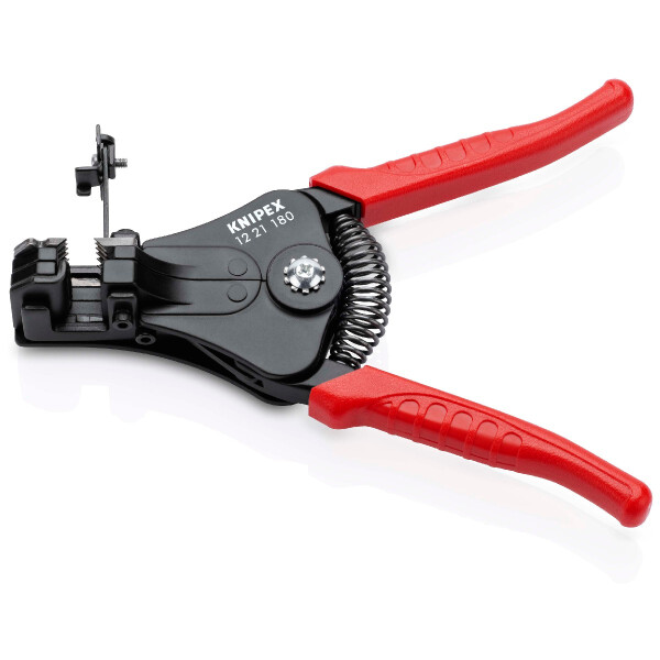 KNIPEX 12 21 180 Abisolierzange mit Formmessern mit Kunststoff-Griffhüllen schwarz lackiert 180 mm