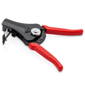 KNIPEX 12 21 180 Abisolierzange mit Formmessern mit Kunststoff-Griffhüllen schwarz lackiert 180 mm