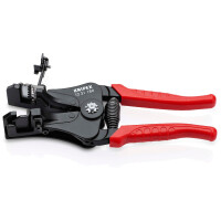 KNIPEX 12 21 180 Abisolierzange mit Formmessern mit Kunststoff-Griffhüllen schwarz lackiert 180 mm
