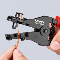 KNIPEX 12 21 180 Abisolierzange mit Formmessern mit Kunststoff-Griffhüllen schwarz lackiert 180 mm