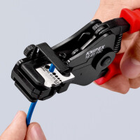KNIPEX 12 21 180 Abisolierzange mit Formmessern mit Kunststoff-Griffhüllen schwarz lackiert 180 mm