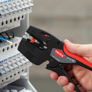KNIPEX 12 72 190 NexStrip® Elektriker-Multiwerkzeug mit rutschhemmenden Kunststoff-Hüllen 190 mm