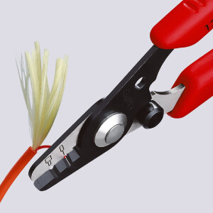 KNIPEX 12 82 130 SB Abisolierzange für Glasfaserkabel mit Mehrkomponenten-Hüllen brüniert 130 mm