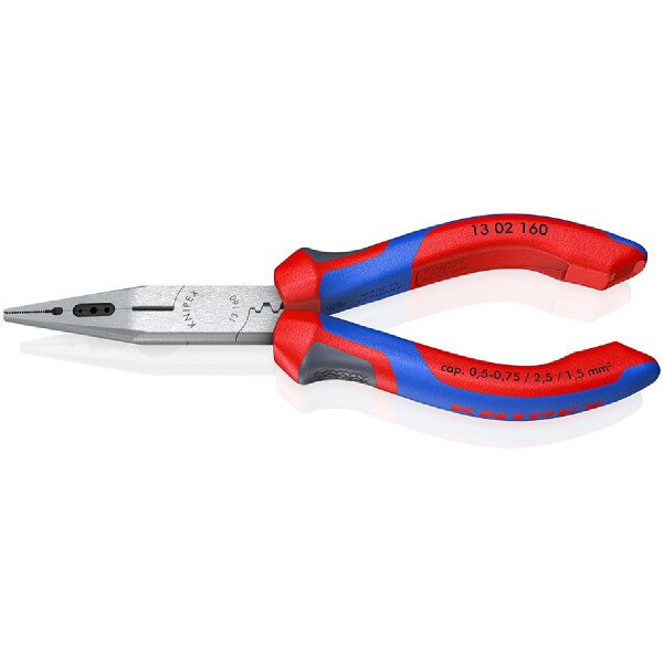 KNIPEX 13 02 160 Verdrahtungszange mit Comfort-Griffen schwarz atramentiert 160 mm