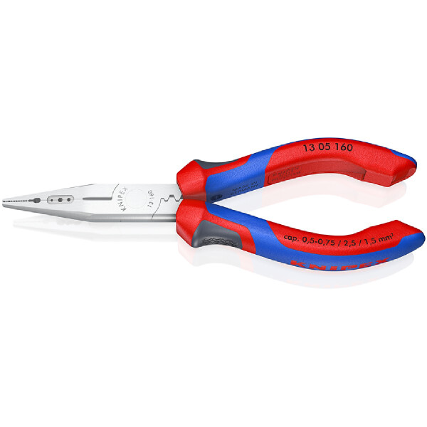 KNIPEX 13 05 160 Verdrahtungszange gummierter Griff verchromt 160 mm