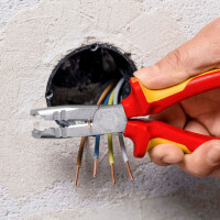 KNIPEX 13 46 165 Abmantelungszange isoliert mit Mehrkomponenten-Hüllen, VDE-geprüft verchromt 165 mm