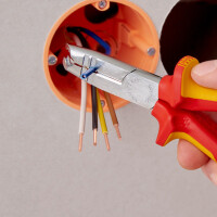 KNIPEX 13 46 165 Abmantelungszange isoliert mit Mehrkomponenten-Hüllen, VDE-geprüft verchromt 165 mm