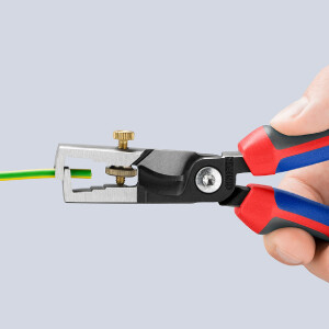 KNIPEX 13 62 180 StriX® Abisolierzangen mit Kabelschere mit Comfort-Griffen schwarz atramentiert 180 mm