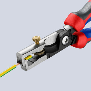 KNIPEX 13 62 180 StriX® Abisolierzangen mit Kabelschere mit Comfort-Griffen schwarz atramentiert 180 mm