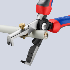 KNIPEX 13 62 180 StriX® Abisolierzangen mit Kabelschere mit Comfort-Griffen schwarz atramentiert 180 mm