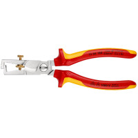 KNIPEX 13 66 180 SB StriX® Abisolierzangen mit Kabelschere isoliert mit Mehrkomponenten-Hüllen, VDE-geprüft verchromt 180 mm