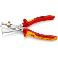 KNIPEX 13 66 180 SB StriX® Abisolierzangen mit Kabelschere isoliert mit Mehrkomponenten-Hüllen, VDE-geprüft verchromt 180 mm