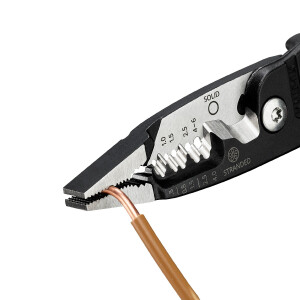 KNIPEX 13 71 200 ME Multifunktions-Elektrikerzange metrisches Modell mit Kunststoff überzogen schwarz atramentiert 200 mm