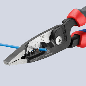 KNIPEX 13 72 200 ME SB Multifunktions-Elektrikerzange metrisches Modell mit Comfort-Griffen schwarz atramentiert 200 mm