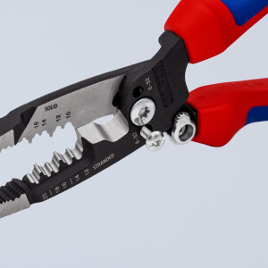 KNIPEX 13 72 8 WireStripper Multifunktions-Elektrikerzangen amerikanisches Modell mit Comfort-Griffen schwarz atramentiert 200 mm