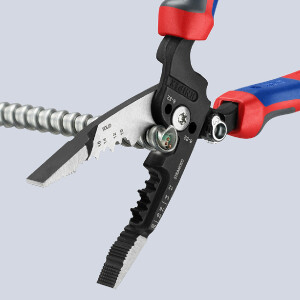 KNIPEX 13 72 8 WireStripper Multifunktions-Elektrikerzangen amerikanisches Modell mit Comfort-Griffen schwarz atramentiert 200 mm