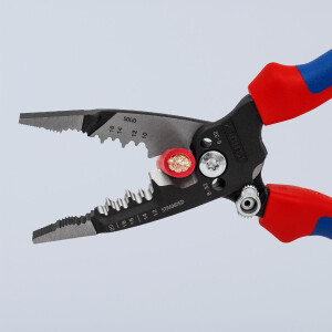 KNIPEX 13 72 8 WireStripper Multifunktions-Elektrikerzangen amerikanisches Modell mit Comfort-Griffen schwarz atramentiert 200 mm