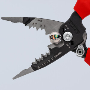 KNIPEX 13 72 8 WireStripper Multifunktions-Elektrikerzangen amerikanisches Modell mit Comfort-Griffen schwarz atramentiert 200 mm