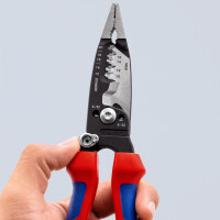 KNIPEX 13 72 8 WireStripper Multifunktions-Elektrikerzangen amerikanisches Modell mit Comfort-Griffen schwarz atramentiert 200 mm