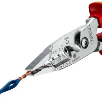 KNIPEX 13 76 200 ME SB Multifunktions-Elektrikerzange metrisches Modell isoliert mit Mehrkomponenten-Hüllen, VDE-geprüft verchromt 200 mm