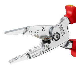 KNIPEX 13 76 200 ME Multifunktions-Elektrikerzange metrisches Modell isoliert mit Mehrkomponenten-Hüllen, VDE-geprüft verchromt 200 mm