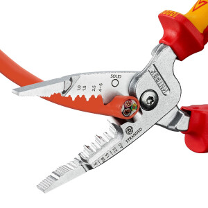 KNIPEX 13 76 200 ME Multifunktions-Elektrikerzange metrisches Modell isoliert mit Mehrkomponenten-Hüllen, VDE-geprüft verchromt 200 mm