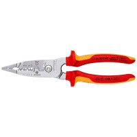 KNIPEX 13 76 200 ME Multifunktions-Elektrikerzange metrisches Modell isoliert mit Mehrkomponenten-Hüllen, VDE-geprüft verchromt 200 mm