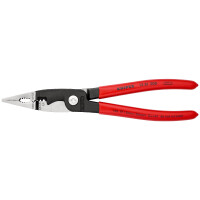 KNIPEX 13 81 200 Elektro-Installationszange mit Kunststoff überzogen schwarz atramentiert 200 mm