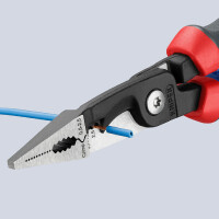 KNIPEX 13 82 200 Elektro-Installationszange mit Comfort-Griffen schwarz atramentiert 200 mm