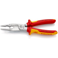 KNIPEX 13 86 200 SB Elektro-Installationszange isoliert mit Mehrkomponenten-Hüllen, VDE-geprüft verchromt 200 mm