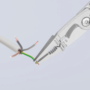 KNIPEX 13 86 200 Elektro-Installationszange isoliert mit Mehrkomponenten-Hüllen, VDE-geprüft verchromt 200 mm