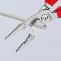 KNIPEX 13 86 200 Elektro-Installationszange isoliert mit Mehrkomponenten-Hüllen, VDE-geprüft verchromt 200 mm