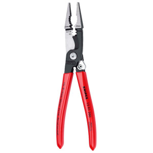 KNIPEX 13 91 200 Elektro-Installationszange mit Kunststoff überzogen schwarz atramentiert 200 mm