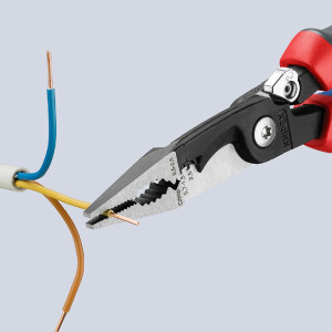 KNIPEX 13 92 200 SB Elektro-Installationszange mit Comfort-Griffen schwarz atramentiert 200 mm