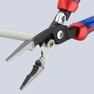 KNIPEX 13 92 200 SB Elektro-Installationszange mit Comfort-Griffen schwarz atramentiert 200 mm