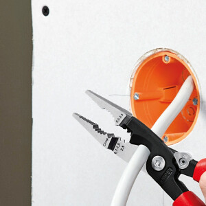 KNIPEX 13 92 200 Elektro-Installationszange mit Comfort-Griffen schwarz atramentiert 200 mm