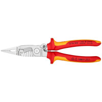 KNIPEX 13 96 200 SB Elektro-Installationszange isoliert mit Mehrkomponenten-Hüllen, VDE-geprüft verchromt 200 mm