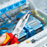 KNIPEX 13 96 200 Elektro-Installationszange isoliert mit Mehrkomponenten-Hüllen, VDE-geprüft verchromt 200 mm